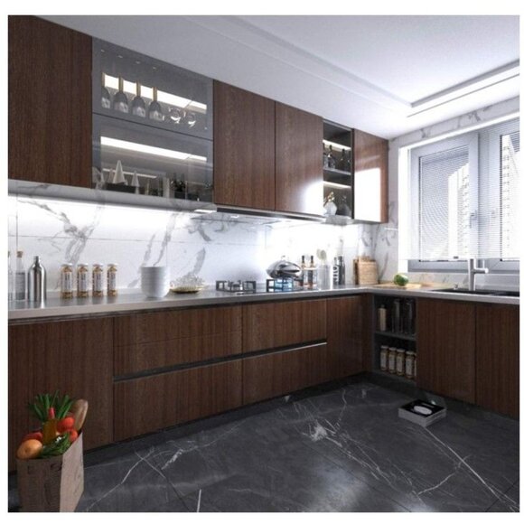 Walnut Contact Paper Matte Brown Wood Roll and Peel Waterproof 118 x 24 - Picture 2 of 4